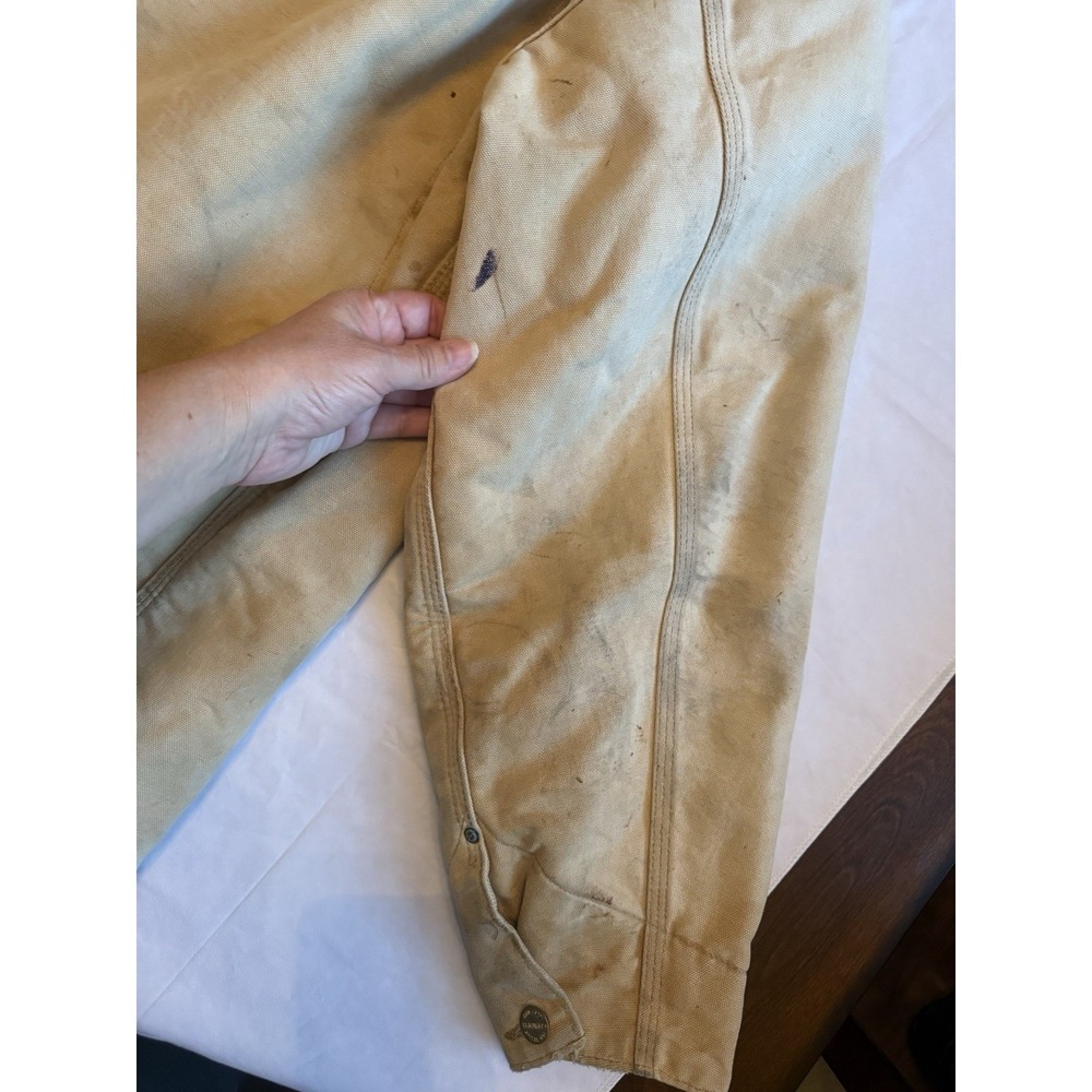 Vintage Carhartt USA Chore Coat Blanket Lined Tan Duck Work Jacket 100 Years Vtg - Picture 12 of 16